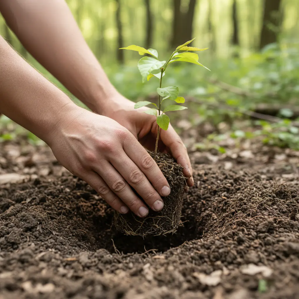 Horticulturist inspecting plants